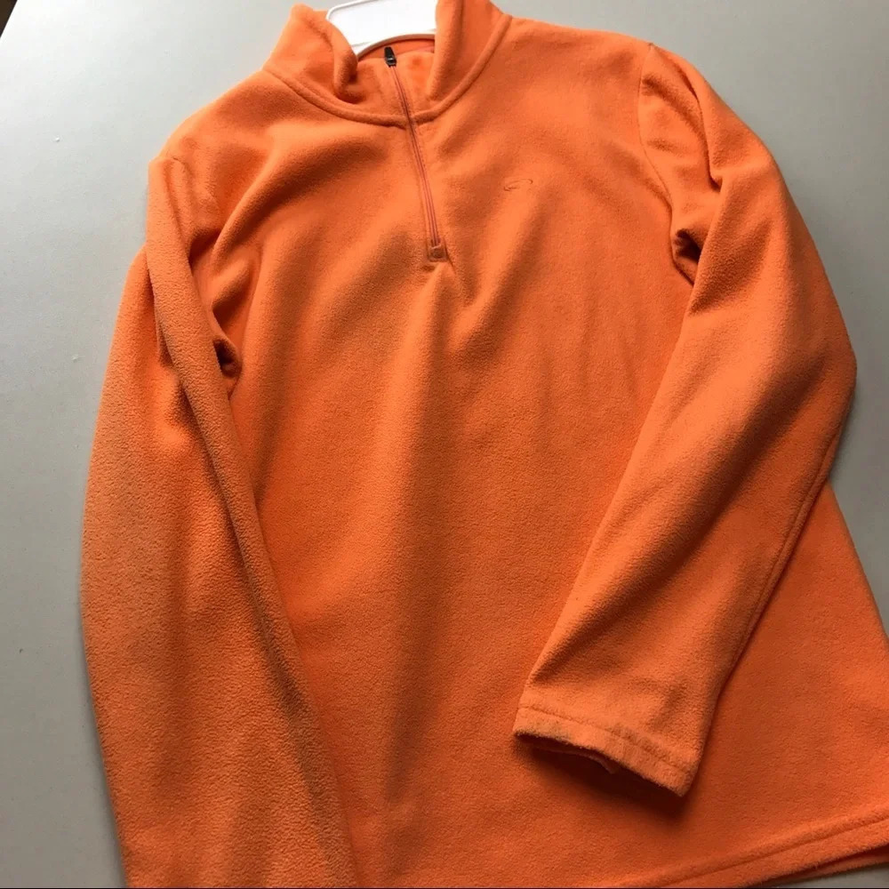 Champion Kids XL Orange Fleece Jacket Sweatshirt Quarter Zip GUC
